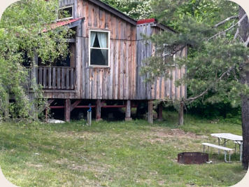 the exterior of one of our cabins